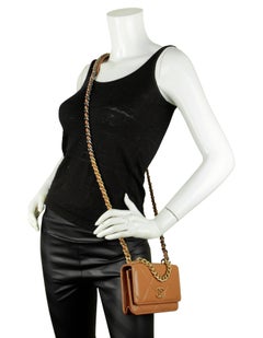 Chanel Brown Quilted 19 Wallet On Chain WOC Crossbody Bag
