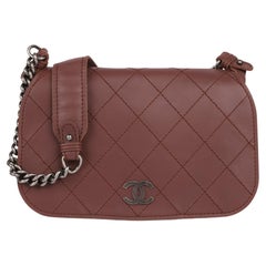 Chanel Brown Quilted Calfskin Leather Paris-Edinburgh Highlander Messenger