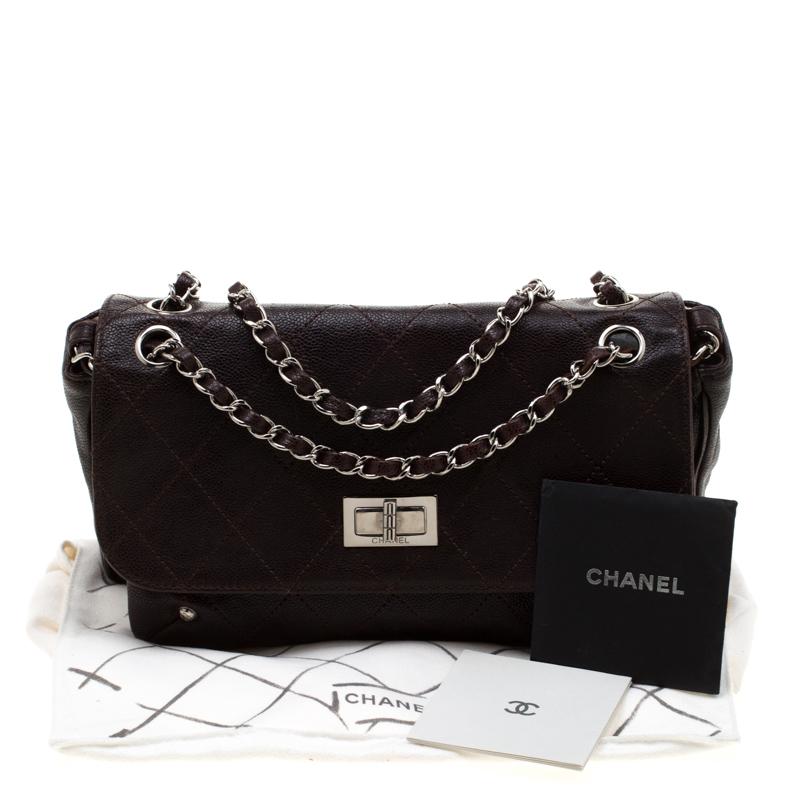 Chanel Brown Quilted Caviar Leather Reissue Shoulder Bag 8