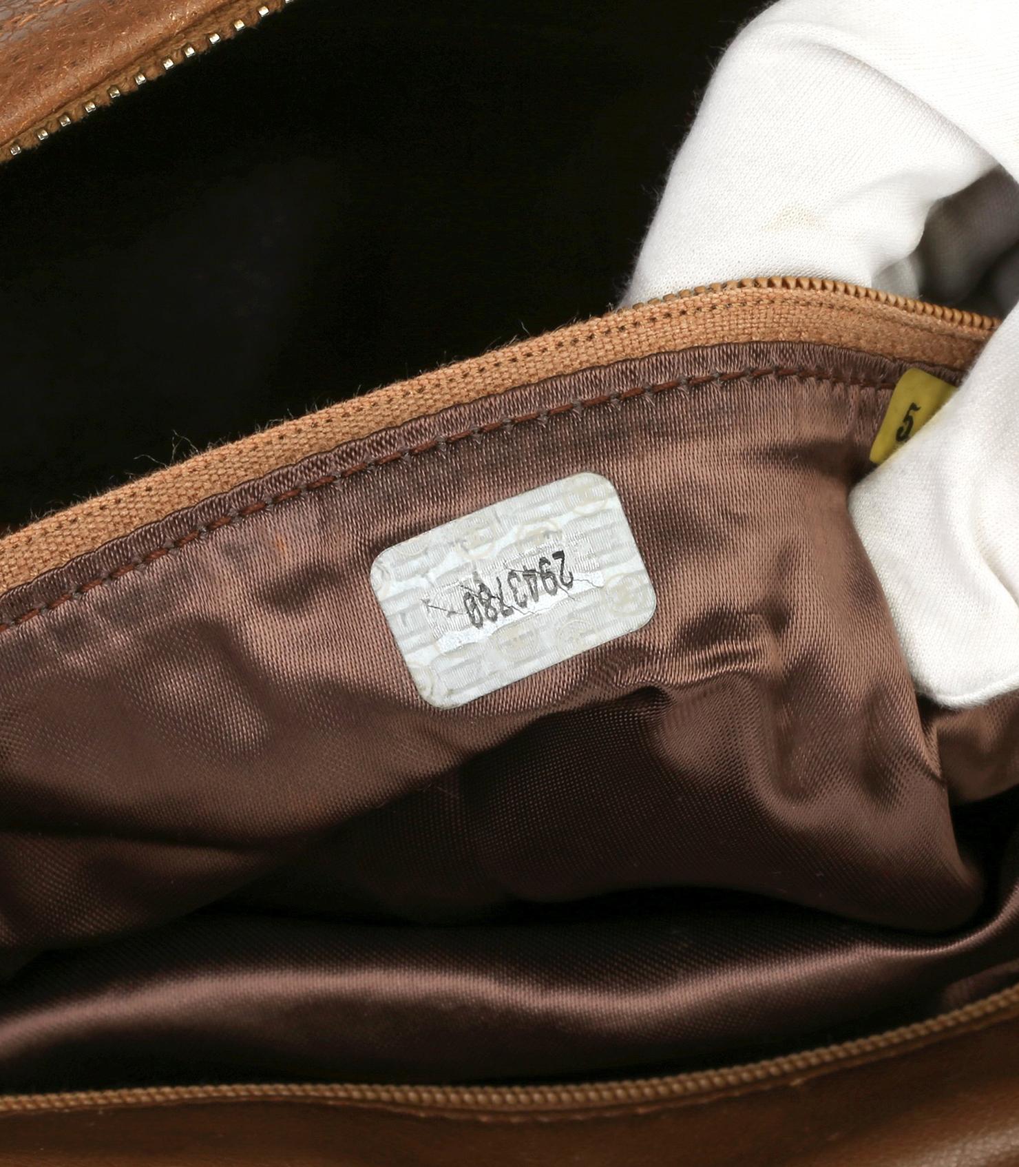 Chanel Brown Quilted Caviar Leather Vintage Timeless Camera Bag For Sale 7