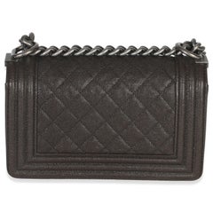 Chanel Brown Quilted Caviar Small Boy Bag