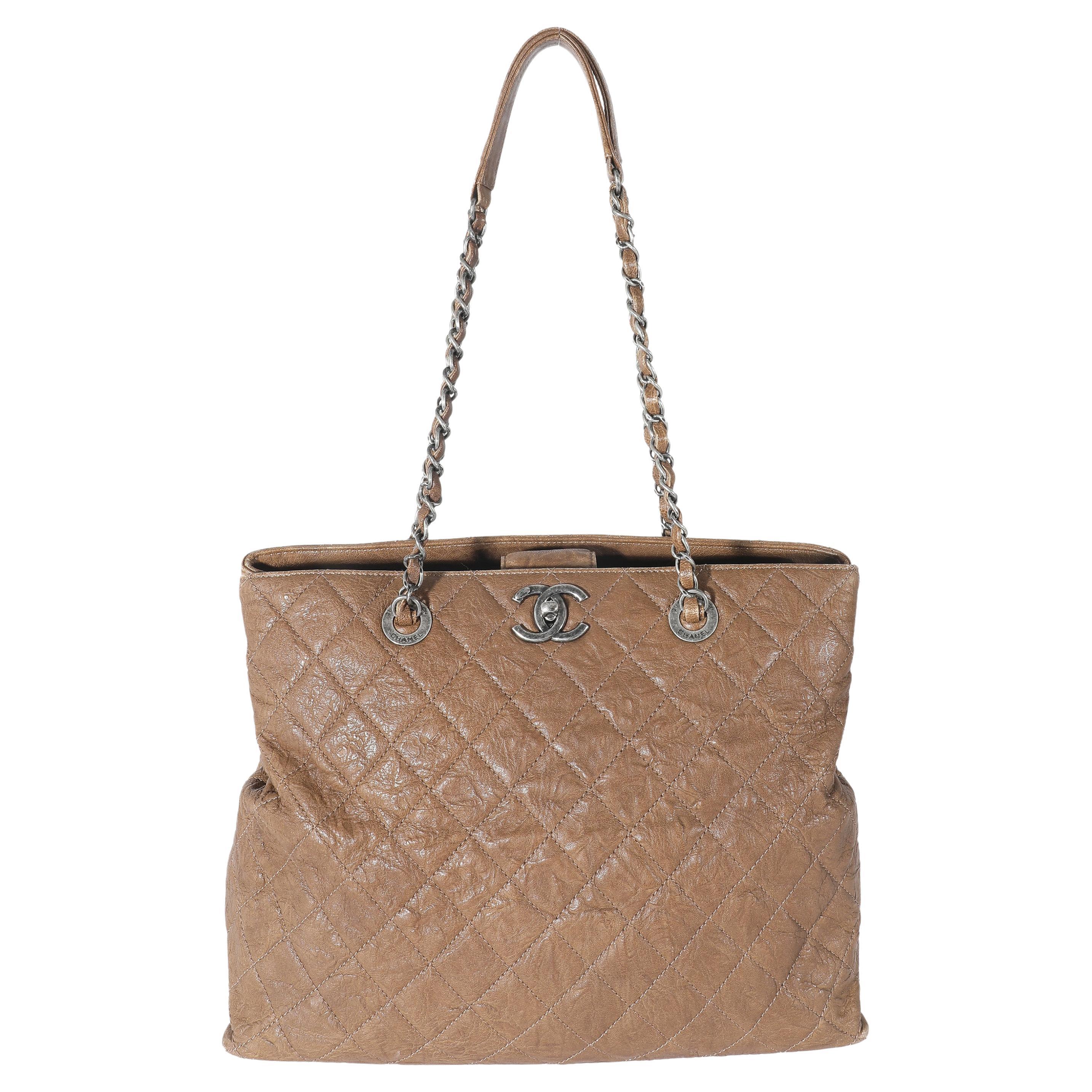Chanel Quilted Calfskin Tote - 41 For Sale on 1stDibs  chanel glazed calfskin  tote, chanel calfskin shopping bag, chanel calfskin quilted bag