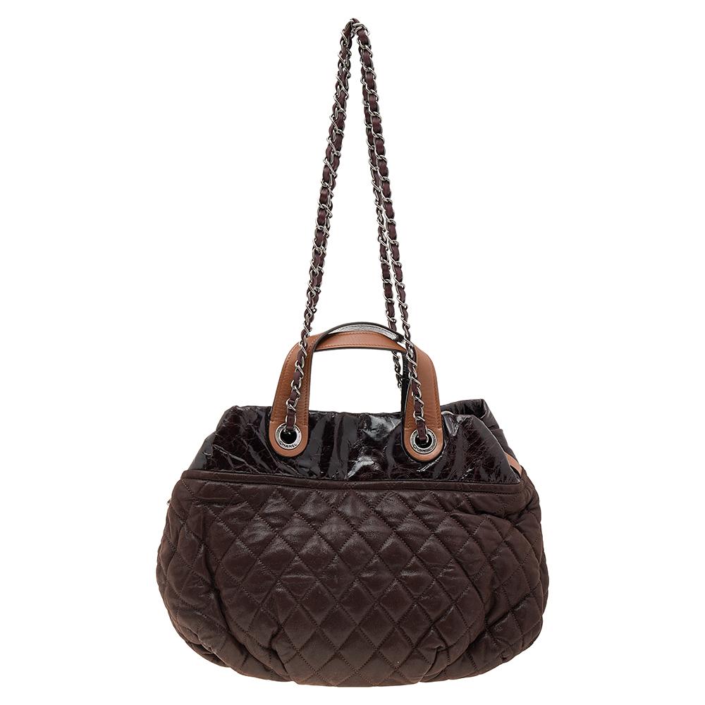 Chanel Brown Quilted Iridescent Leather In-the-Mix Tote 8