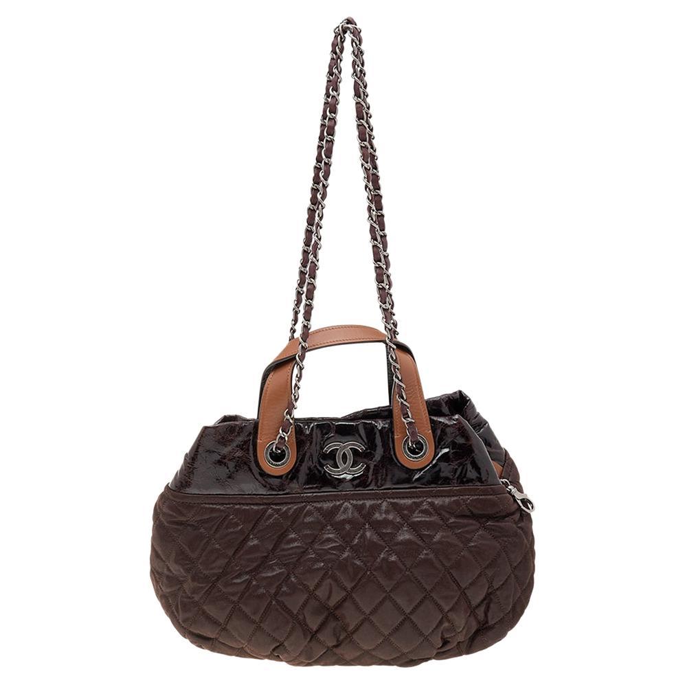 Chanel Brown Quilted Iridescent Leather In-the-Mix Tote