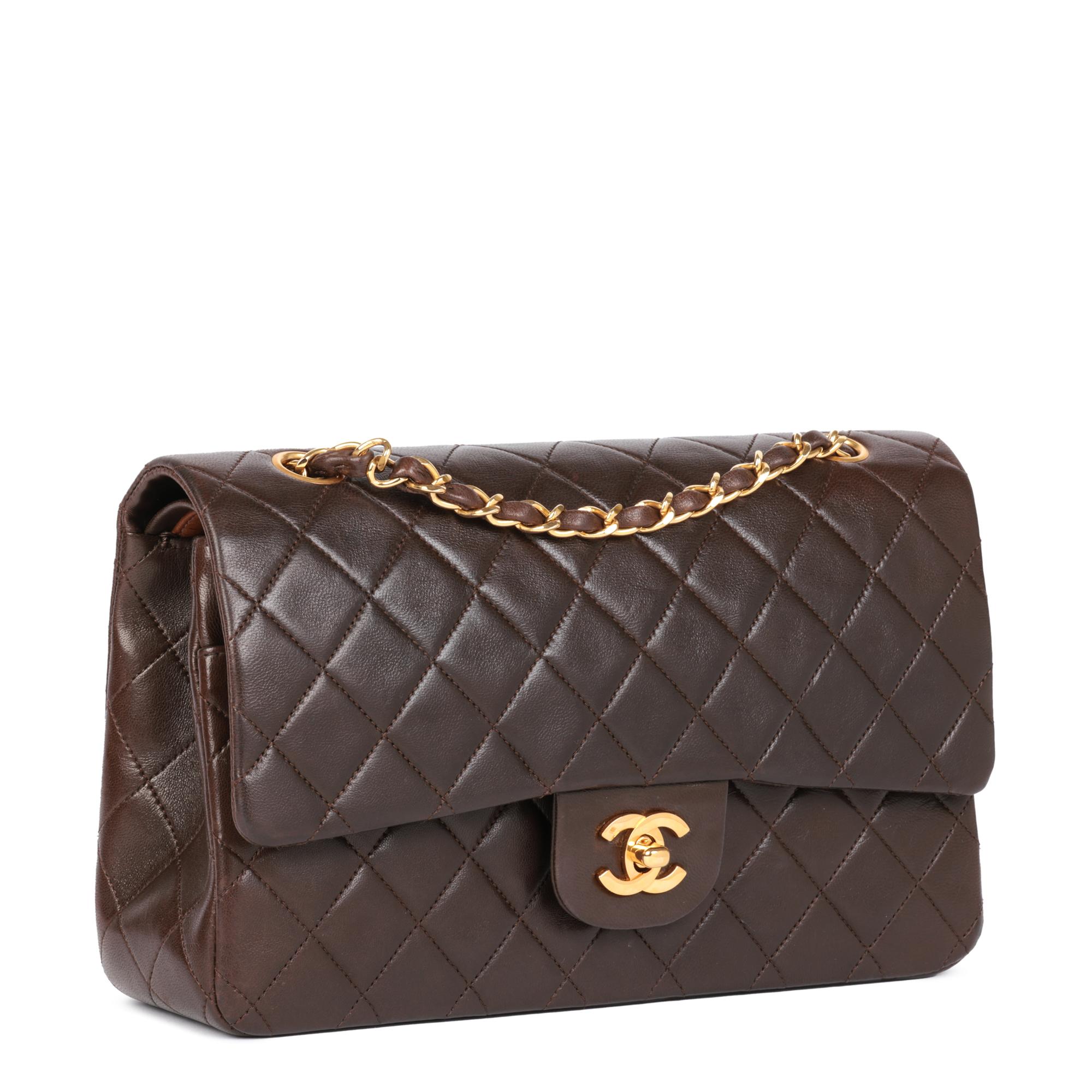 CHANEL
Brown Quilted Lambskin Vintage Medium Classic Double Flap Bag

Serial Number: 1207428
Age (Circa): 1990
Accompanied By: Chanel Dust Bag, Box, Authenticity Card
Authenticity Details: Authenticity Card, Serial Sticker (Made in France)
Gender: