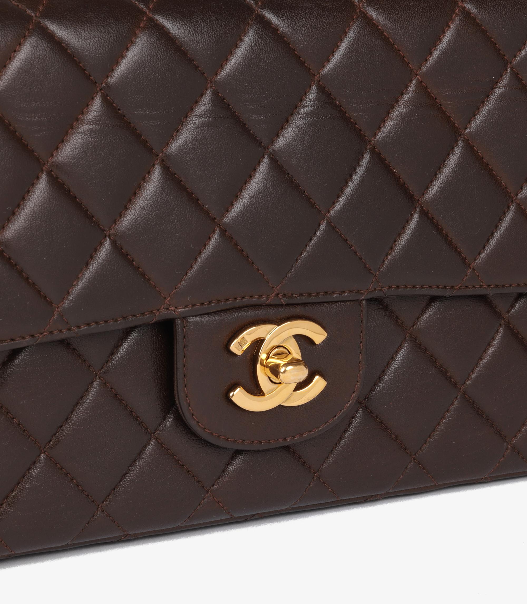 Women's Chanel Brown Quilted Lambskin Vintage Medium Classic Kelly For Sale
