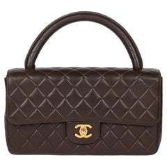 Chanel Brown Quilted Lambskin Vintage Medium Classic Kelly