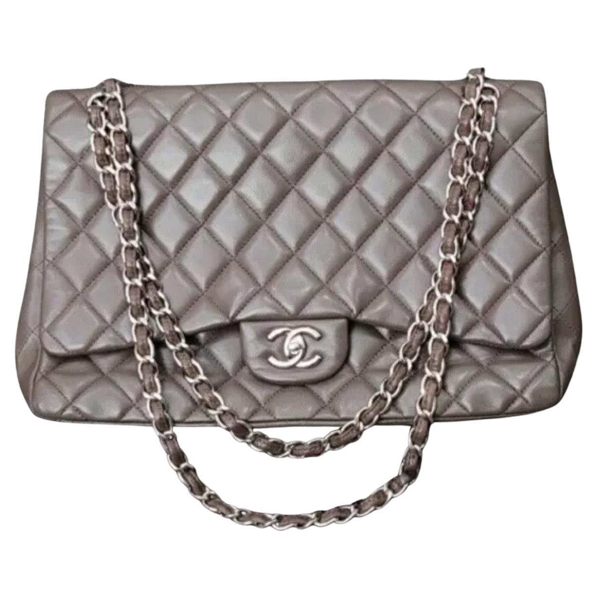 Chanel Brown Quilted Leather Jumbo Classic Single Flap Bag For Sale