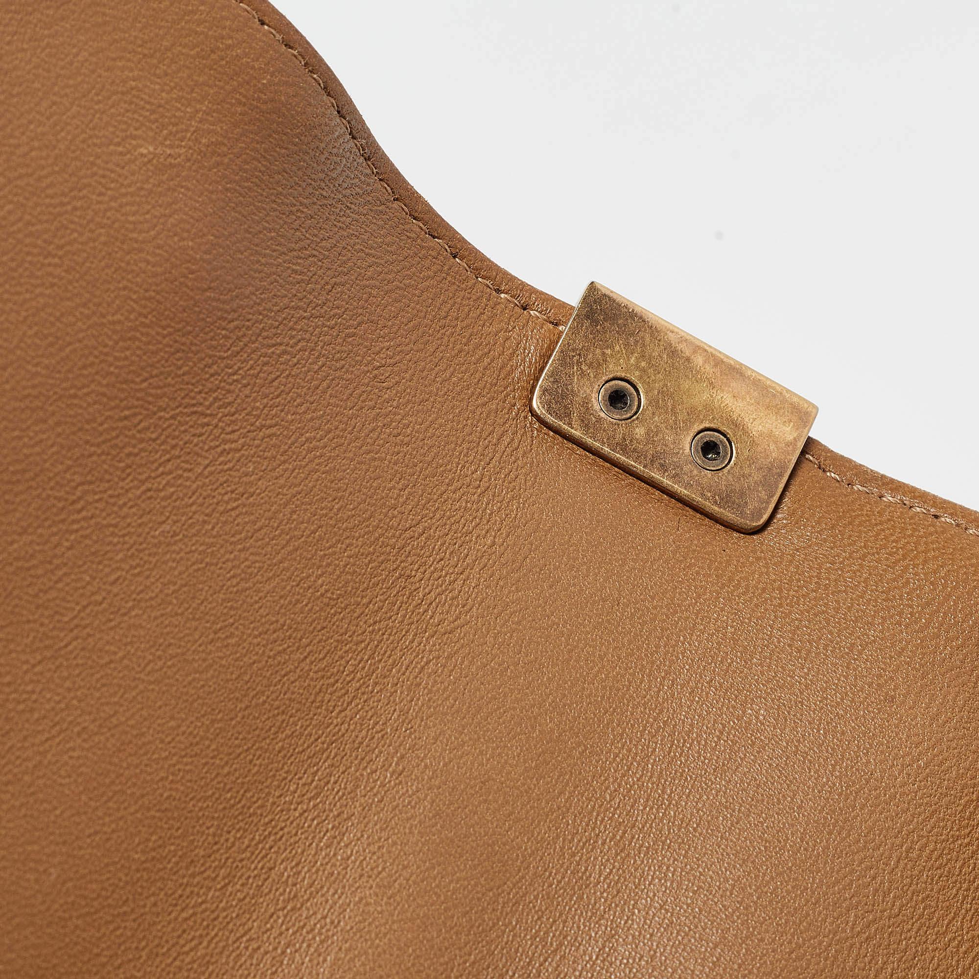 Chanel Brown Quilted Leather Large Boy Flap Bag 5