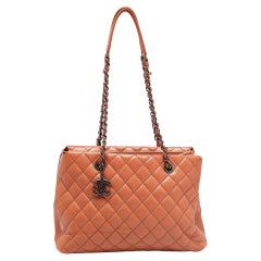 Chanel Brown Quilted Leather Large Chain Tote Chanel Brown Quilted Leather Large Chain Tote