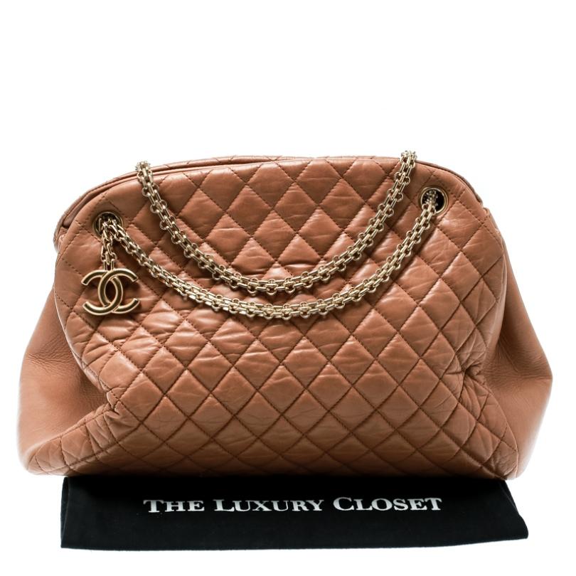 Chanel Brown Quilted Leather Large Just Mademoiselle Bowler Bag 8