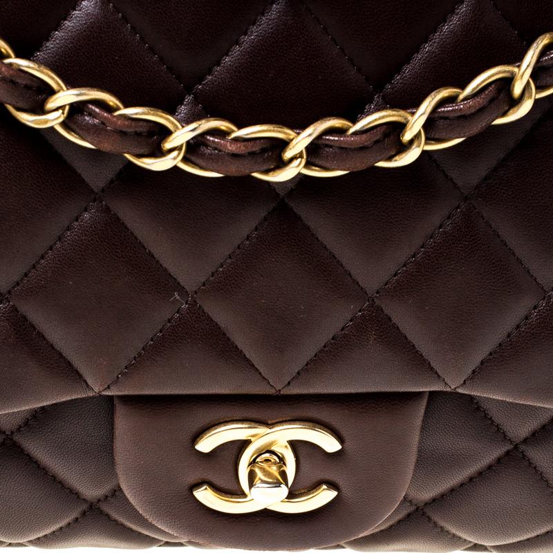 Chanel Brown Quilted Leather Maxi Classic Single Flap Bag 6