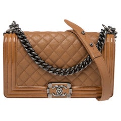 Chanel Brown Quilted Leather Medium Boy Flap Bag