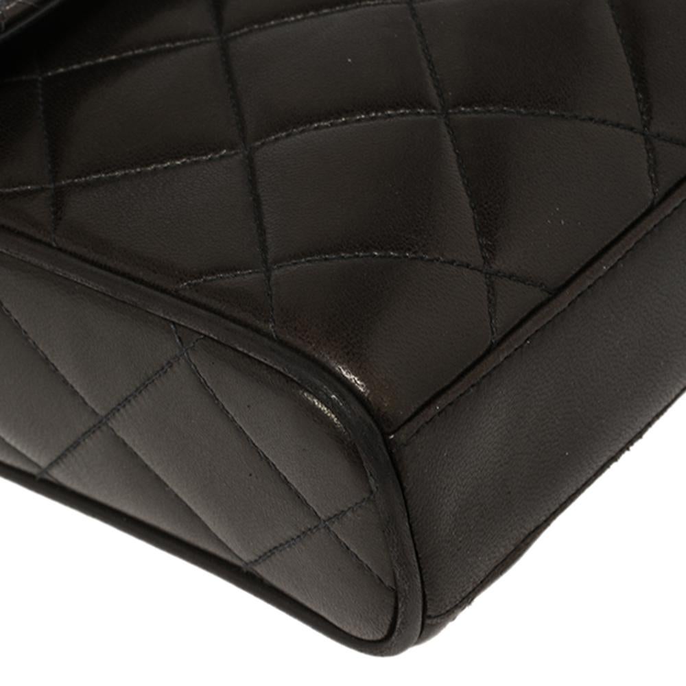 Chanel Brown Quilted Leather Messenger Bag 2