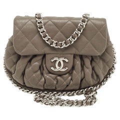 Chanel Brown Quilted Leather Mini Chain Around Flap Bag