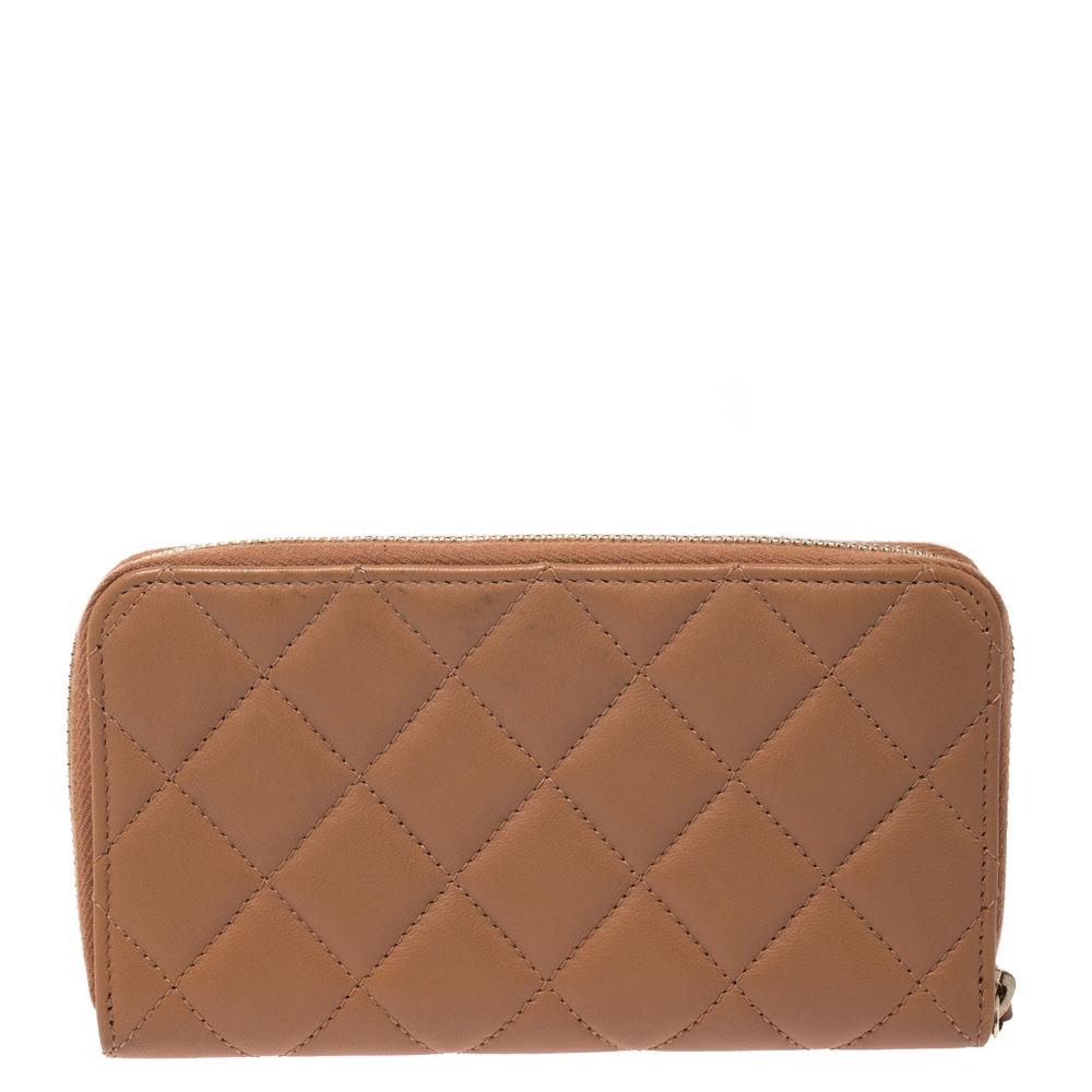 chanel brown wallet
