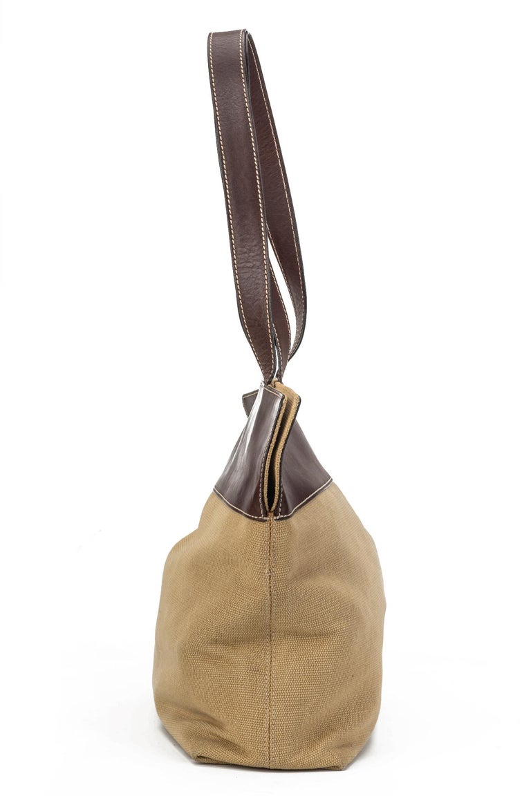 Chanel Brown Raffia Shoulder Tote For Sale at 1stDibs