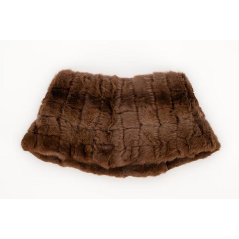 Chanel Brown Rex Rabbit Fur Collar 1