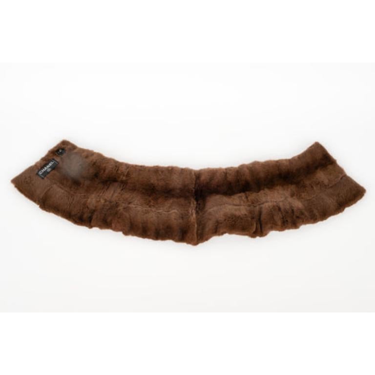 Chanel Brown Rex Rabbit Fur Collar 2