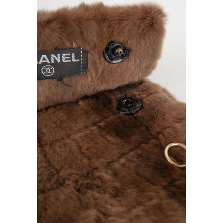 Chanel Brown Rex Rabbit Fur Collar 4