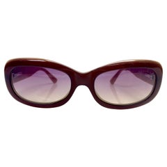 Chanel Brown Rim Beige Sides Patent Sunglasses