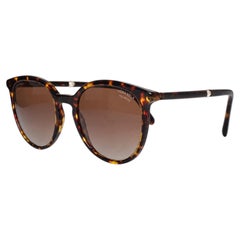 Chanel, Brown round tortoise sunglasses with pearl