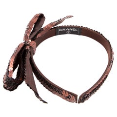 Chanel Brown Sequence Embellished Headband 