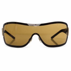 Chanel, Brown shield sunglasses with quilt
