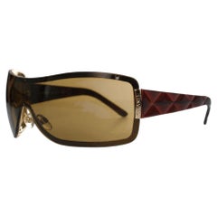 Chanel, Brown shield sunglasses with quilt