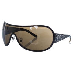 Chanel, Brown shield sunglasses with rhinestones