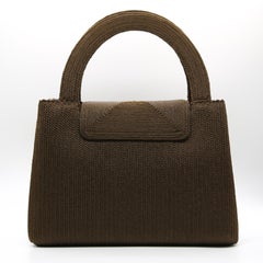 Chanel Brown Silk Rope Classic mini Kelly handbag