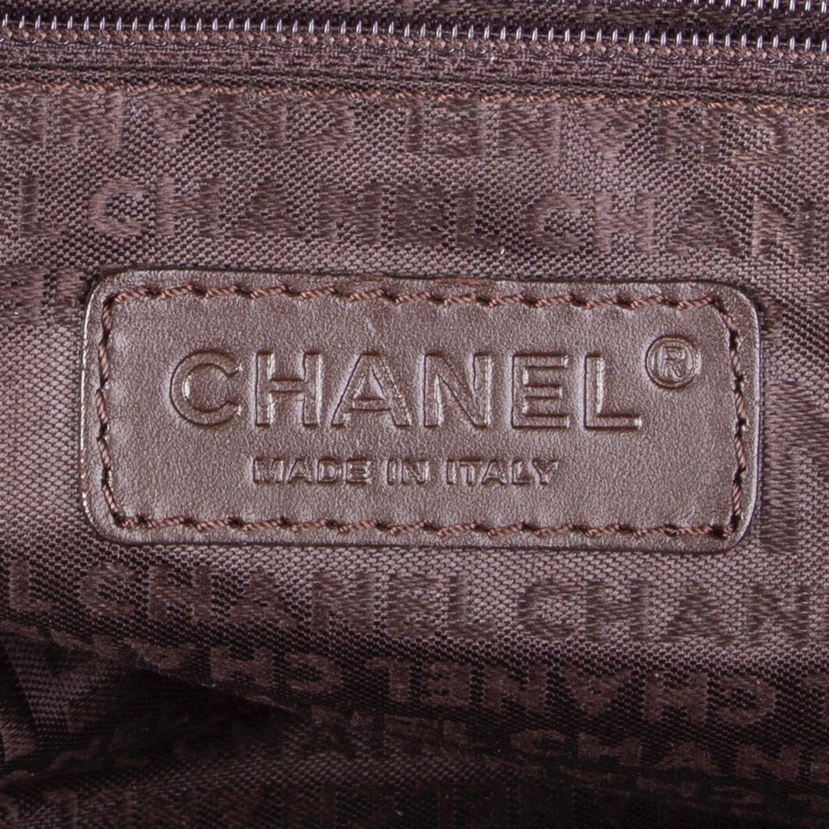 CHANEL brown SQUARE QUILTED leather SMALL BOWLER Shoulder Bag 2