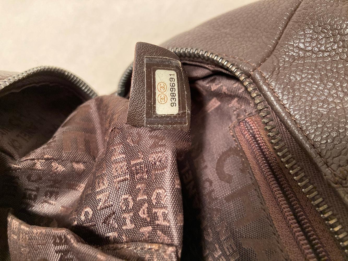 Chanel Borsa Bowler marrone a punto quadro 4