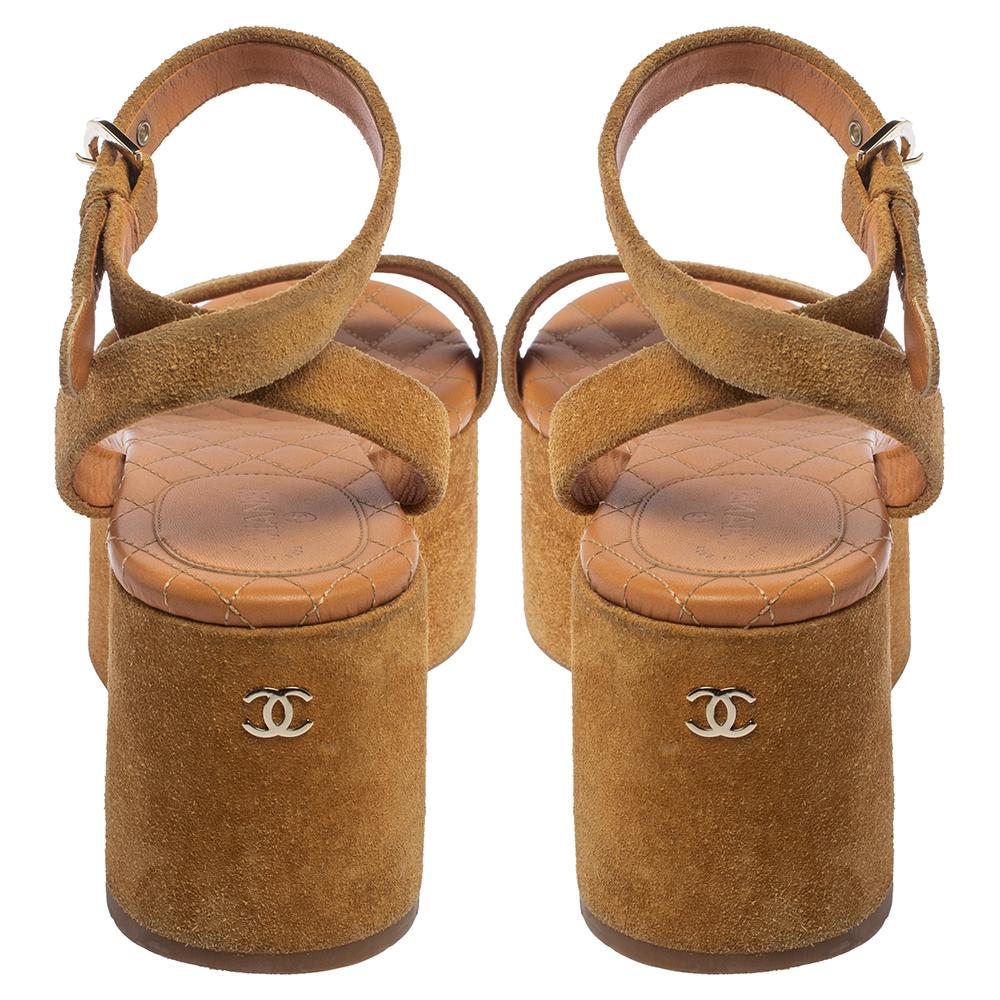 chanel brown sandals