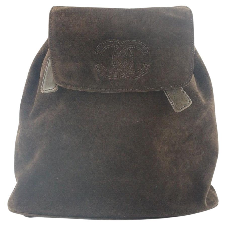Chanel Brown Suede Backpack 2CK829K