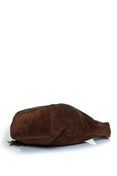 Chanel, Brown suede CC logo tote bag with tassel