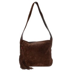 Chanel, Brown suede CC logo tote bag with tassel