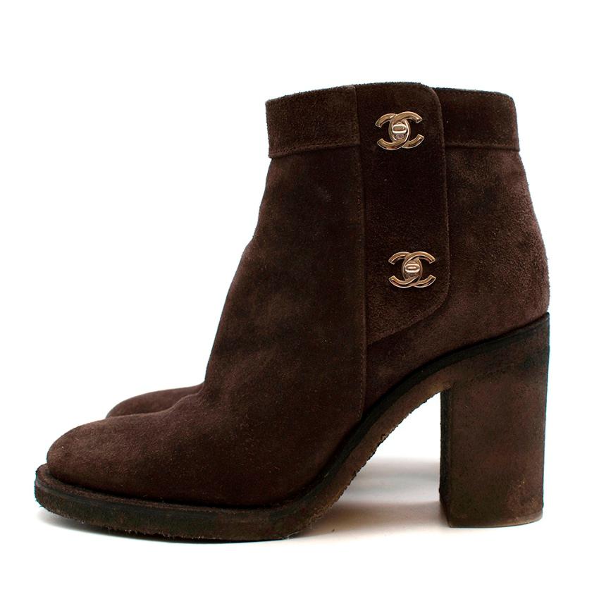 chanel suede booties
