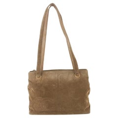 Vintage Chanel Brown Suede CC Zip Tote Bag 107c37