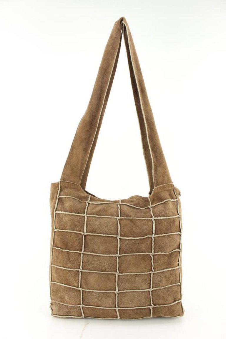 Chanel Brown Suede Patchwork Shopper Tote Bag 50ca715s For Sale at 1stDibs