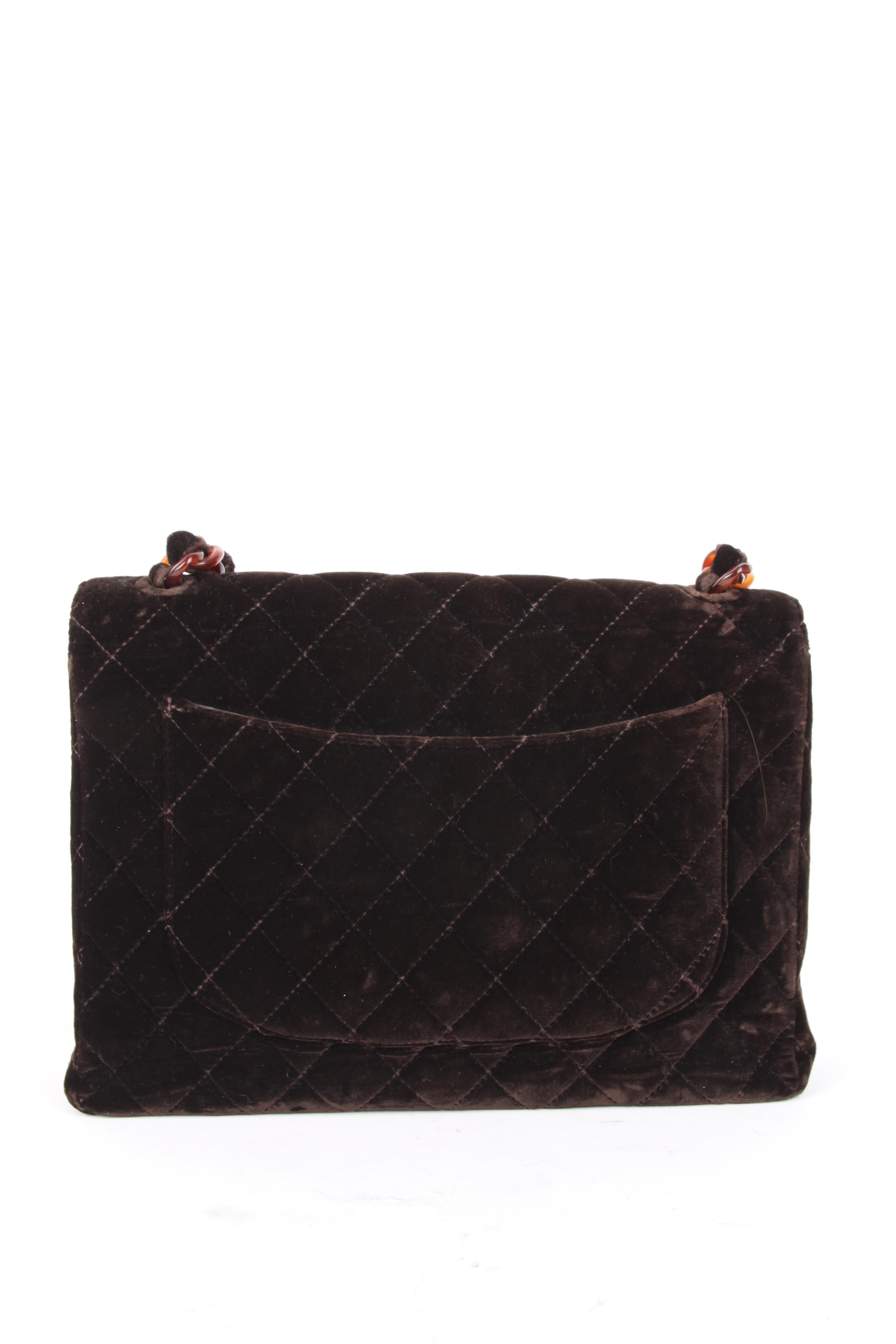 Chanel Brown Suede Quilted Tortoiseshell Hardware Flap Bag For Sale 4