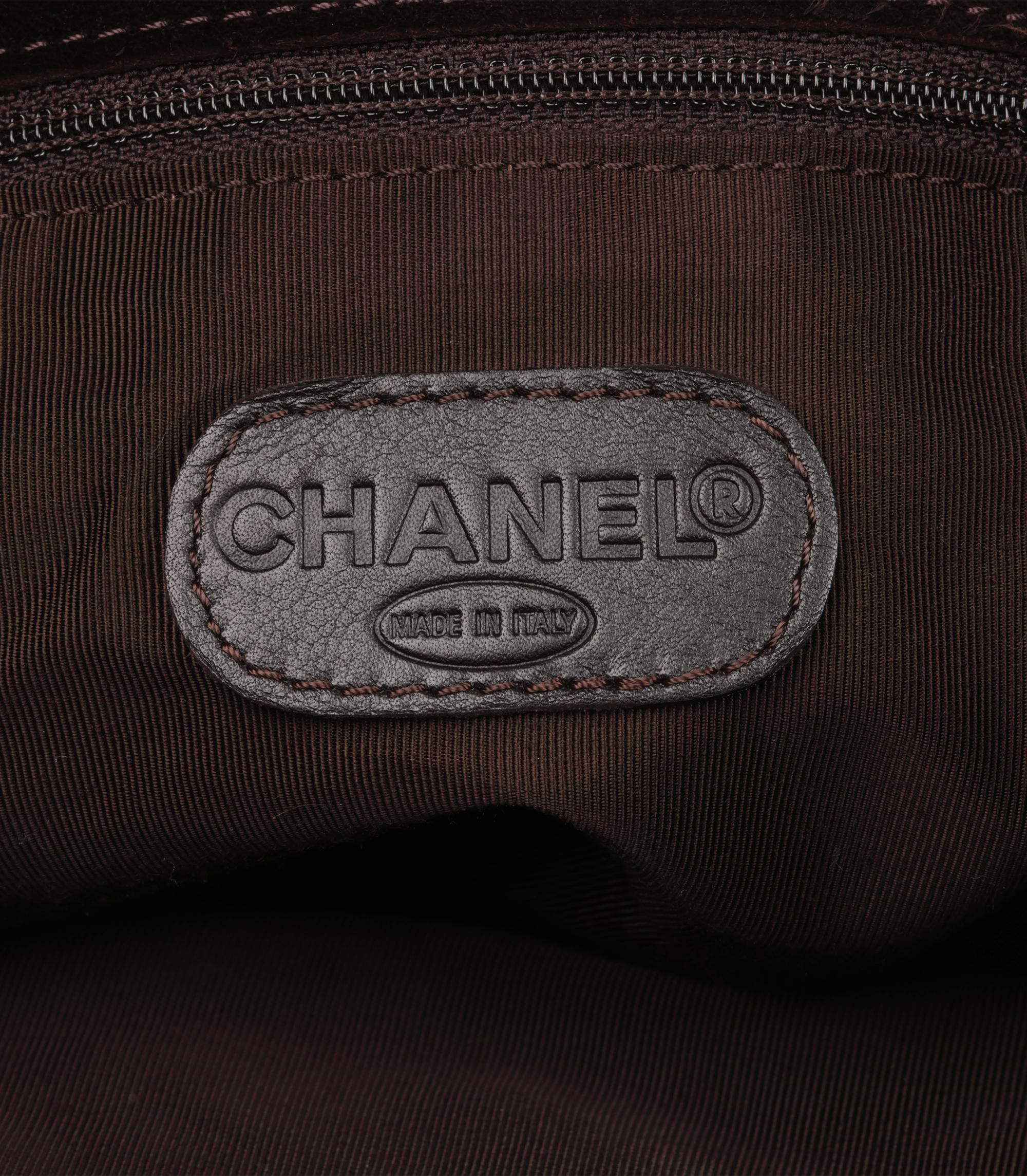 Chanel  Brown Suede Vintage Timeless Hobo Bag 4