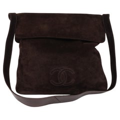Chanel  Brown Suede Vintage Timeless Hobo Bag