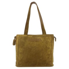 Chanel Borsa Tote con zip in pelle scamosciata marrone 1012c40