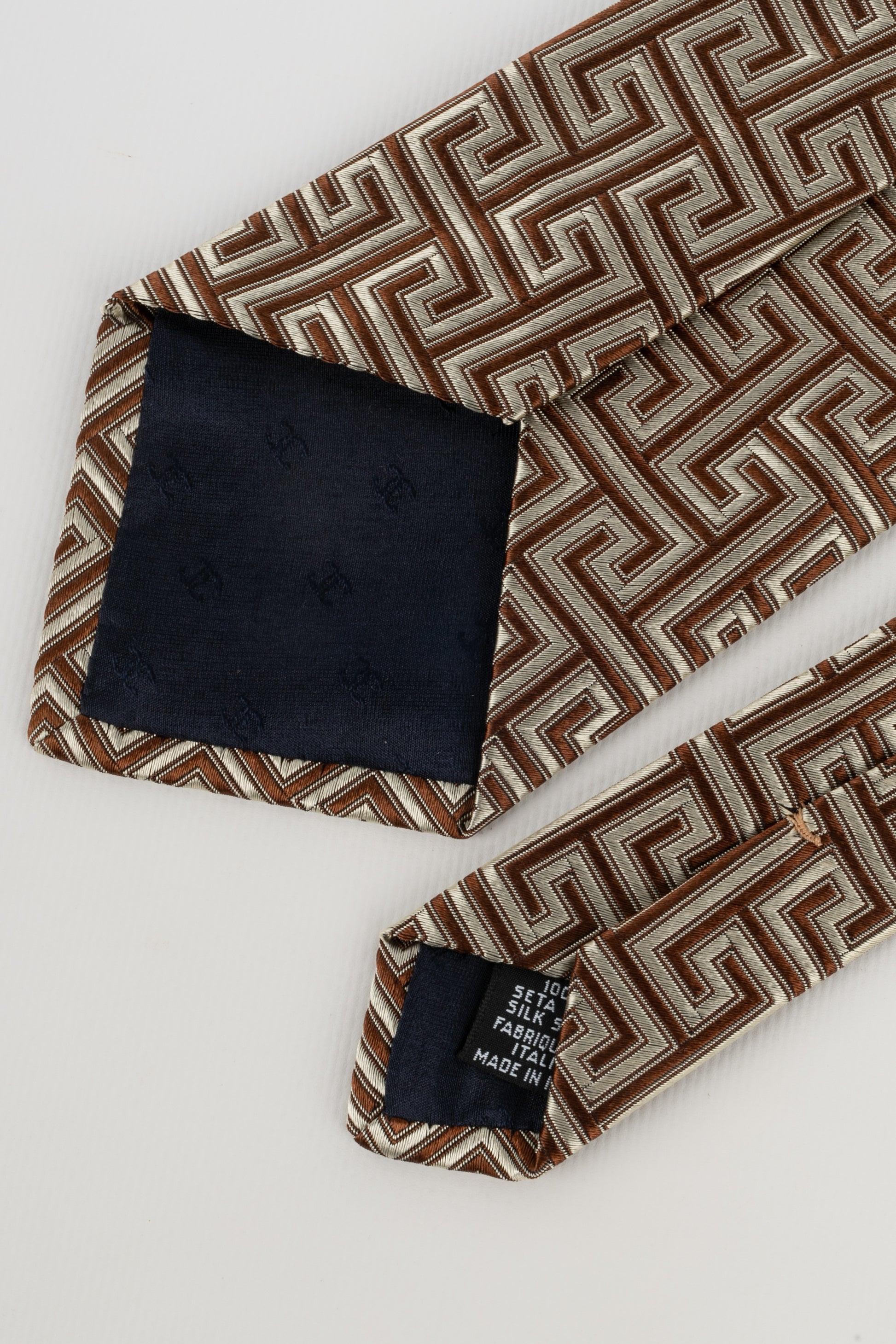 Women's Chanel Brown-Tone Silk Tie
