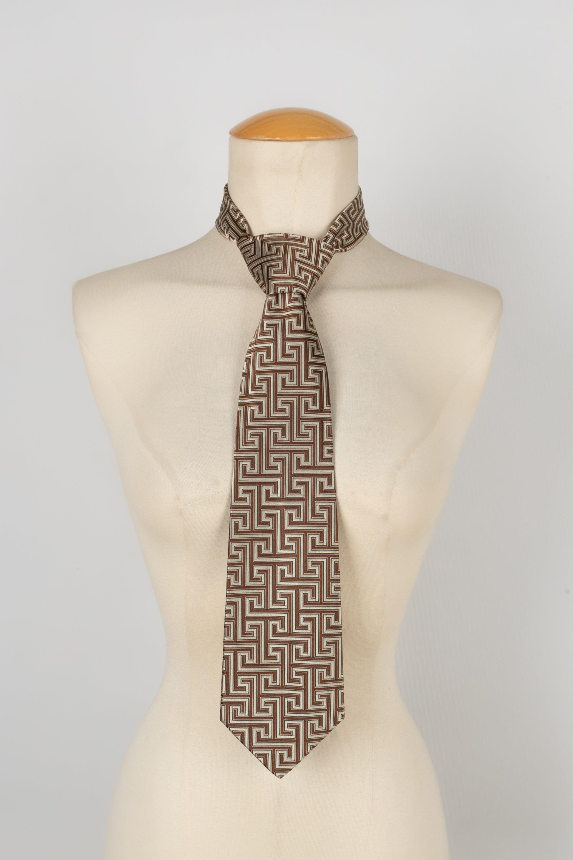 Chanel Brown-Tone Silk Tie 2
