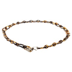 Chanel Brown Tortoise Acetate Chain Link CC Waist Belt