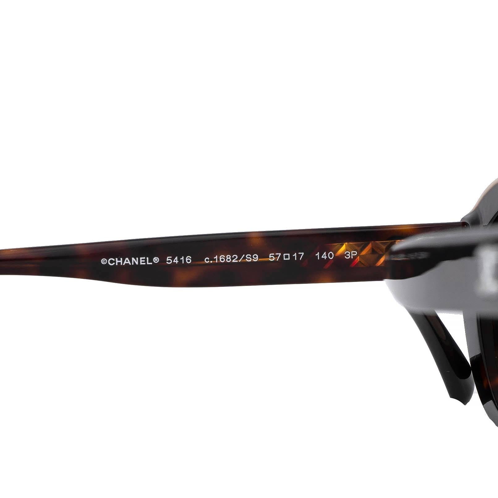 CHANEL brown Tortoise acetate OVALE Sunglasses 5416 1