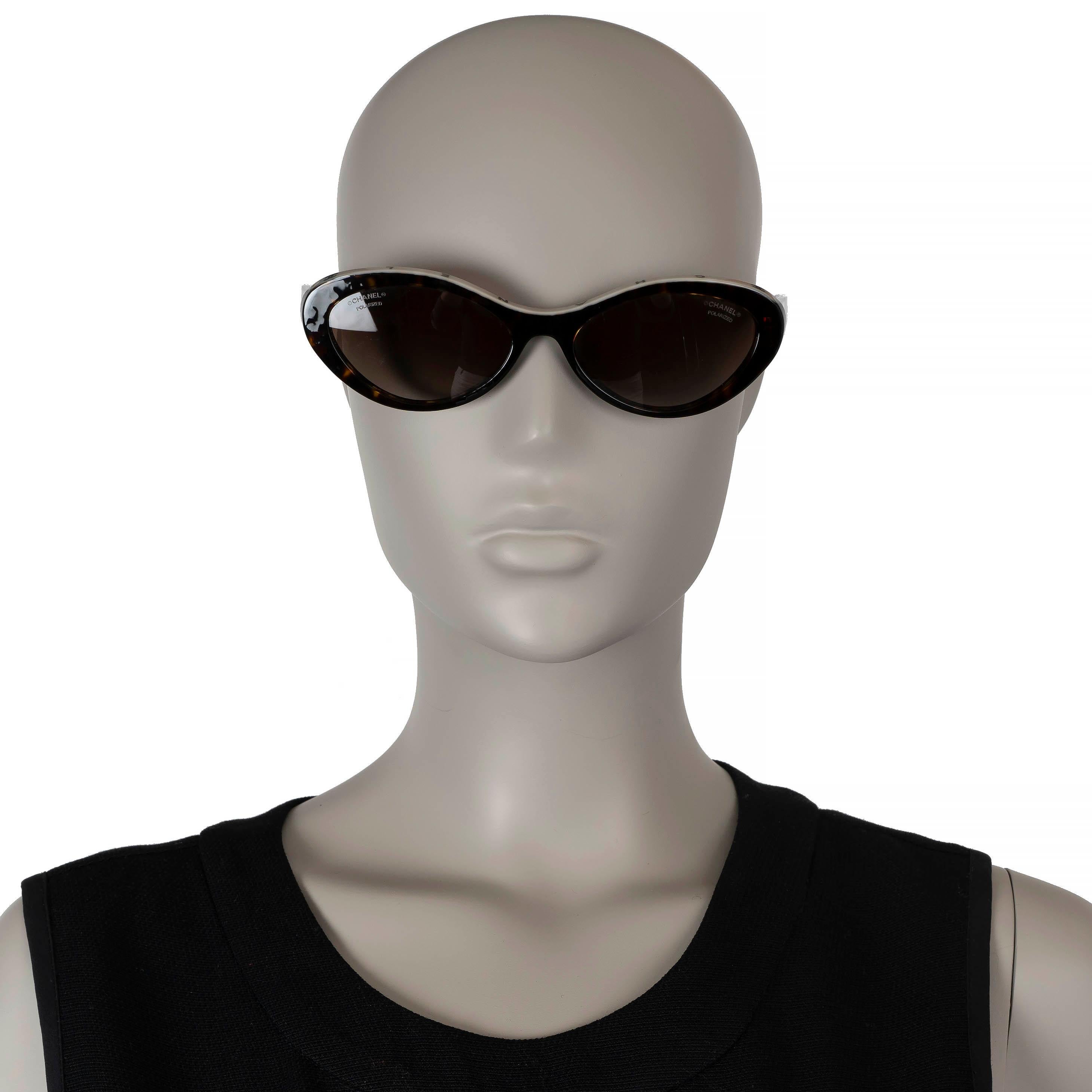 CHANEL brown Tortoise acetate OVALE Sunglasses 5416 2