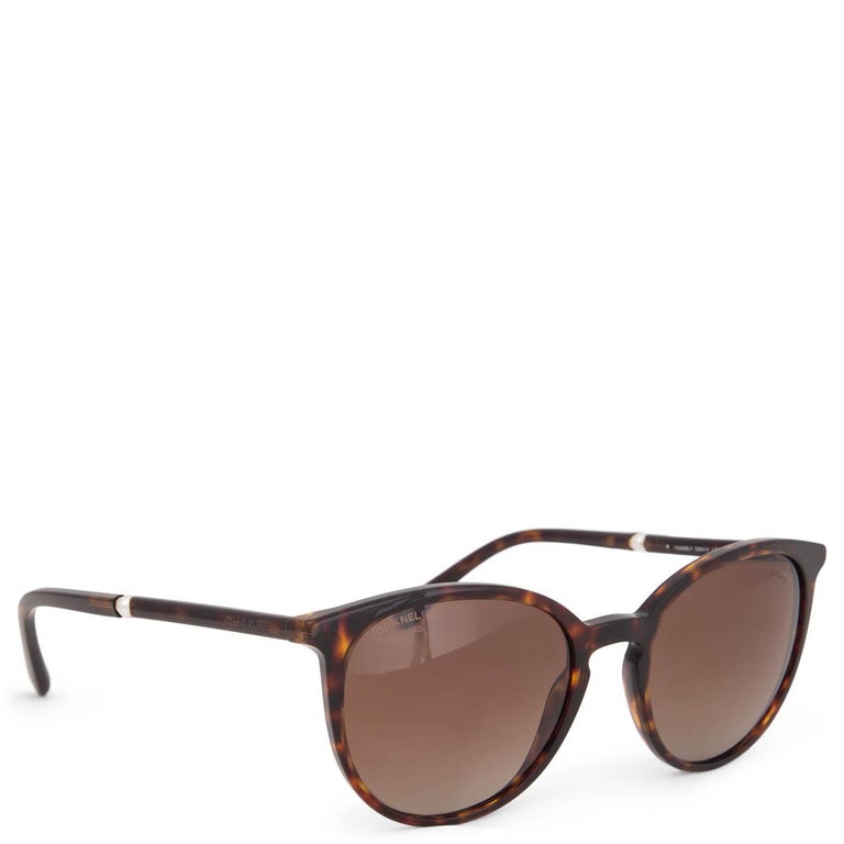 CHANEL brown tortoise PEARL EMBELLISHED 5394-H Sunglasses at 1stDibs